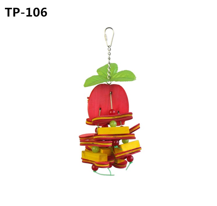 Food Grade Dyed Orange & Apple & Banana & Grapes Shaped Hanging Foraging Toy for Small&Medium Birds Parakeets Cockatiels Conures Budgie Canary - Image 1
