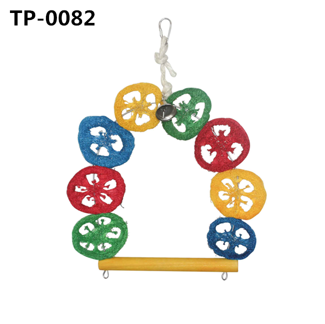 Food Grade Dyed Rainbow Wood Bridge Bird Toy for Small Medium Parrots Standing Climbing