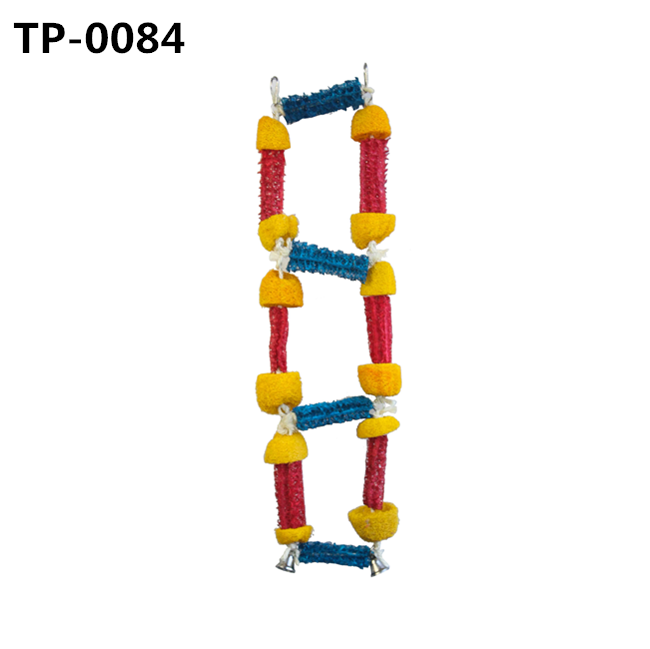 Food Grade Dyed Rainbow Wood Bridge Bird Toy for Small Medium Parrots Standing Climbing - Image 2