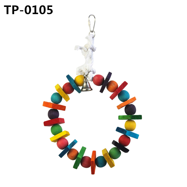 Food Grade Dyed Rainbow Wood Bridge Bird Toy for Small Medium Parrots Standing Climbing - Image 3