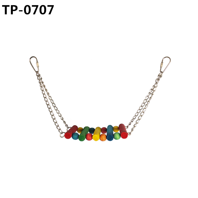 Food Grade Dyed Rainbow Wood Bridge Bird Toy for Small Medium Parrots Standing Climbing - Image 6