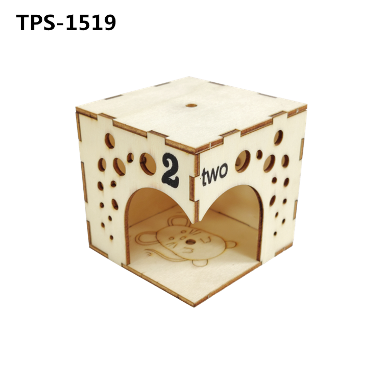 6pcs Free Combination Hamster Hideout Cage Accessories,Wooden Hamster Toys,Hamster House,Gerbil House,Hamster cage for Small Animals TPS-1518/19/20/21/22/23 - Image 2