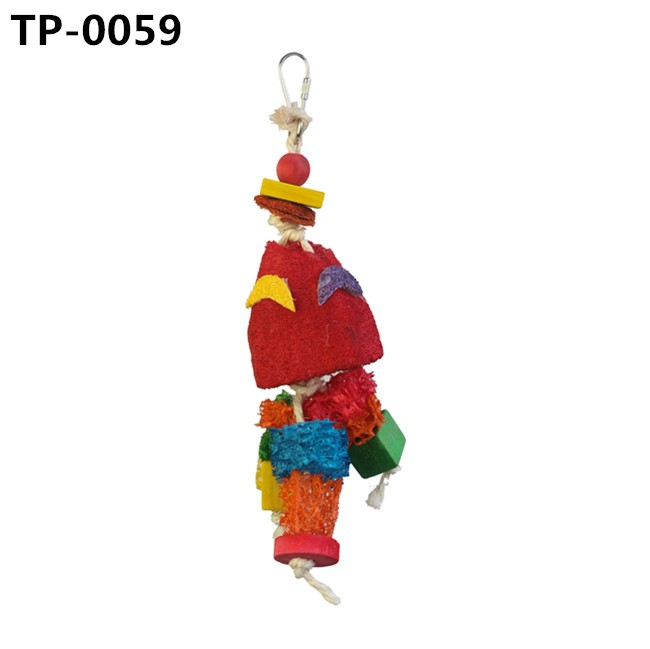 Funny Loofah Bird Cage Hanging Toys for Parrot Chews Bites Shredding Wholesale Price - Image 1