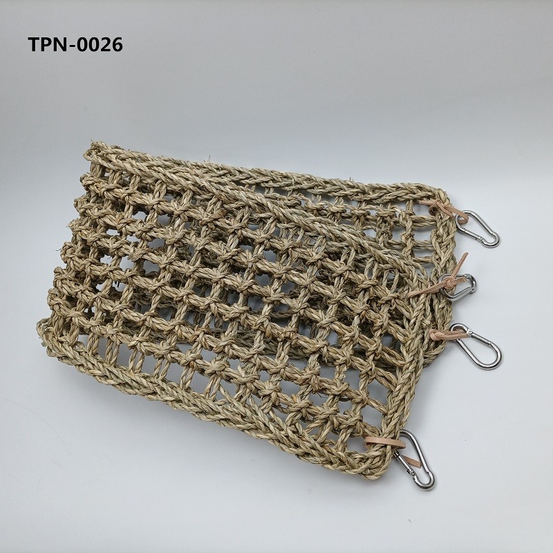 Natural Safe Grass Woven Bird Hammock Bird Cage Hanging Toy with Hooks Parakeet Climbing Rope Ladder Pet Toys for Cockatiel Conure Budgie Cockatoo Pigeon TPN-0026