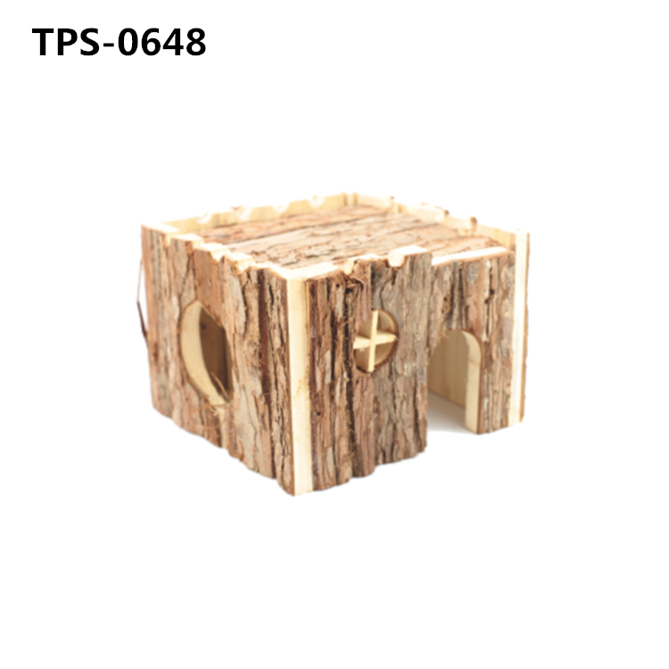 Eco-friendly Hamster Hideout Wooden House,Natural Wood Rat Hut for Dwarf Hamster Mouse Playing hiding TPS-0648/649/657 - Image 1