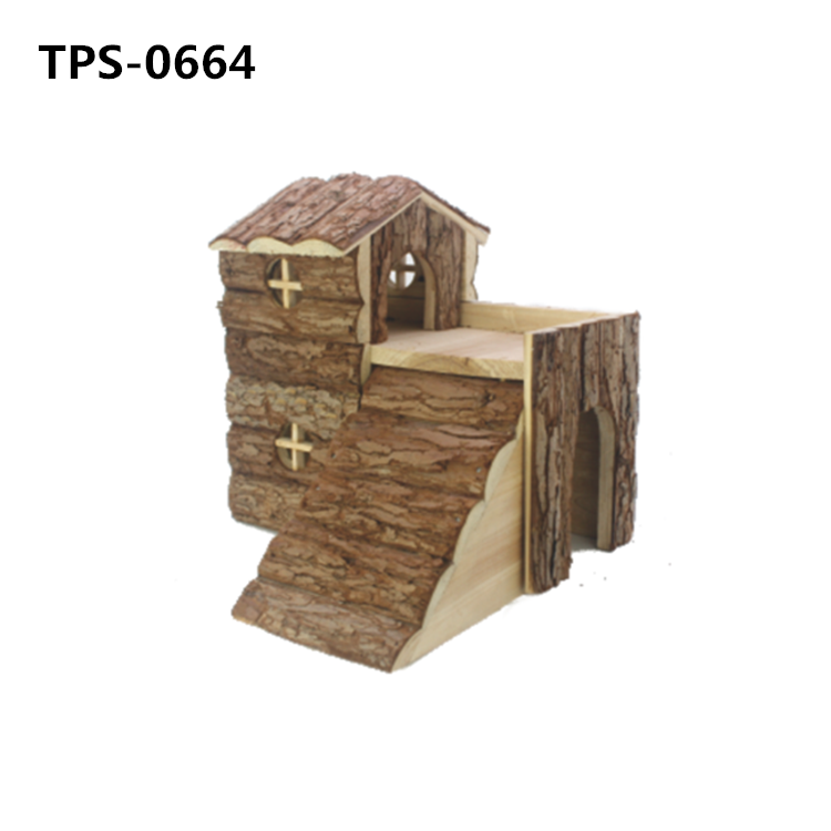Hamster Wood House Habitat Platform Pet Cage Decor Pet Hideout Play Hut Hamster Shelter for Hamsters Rat Gerbils Small Pets TPS-0663/64/65 - Image 2
