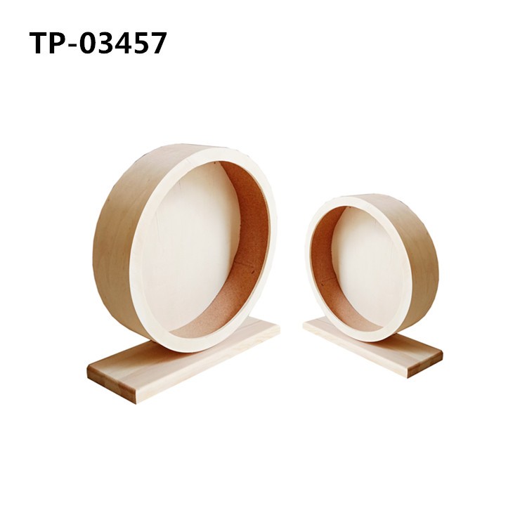 Small Pet Toys Hamster Wooden Silent Wheel, Small Animals Exercise Wheel Accessories, Quiet Spinner Hamster Running Wheel Toys - Image 1