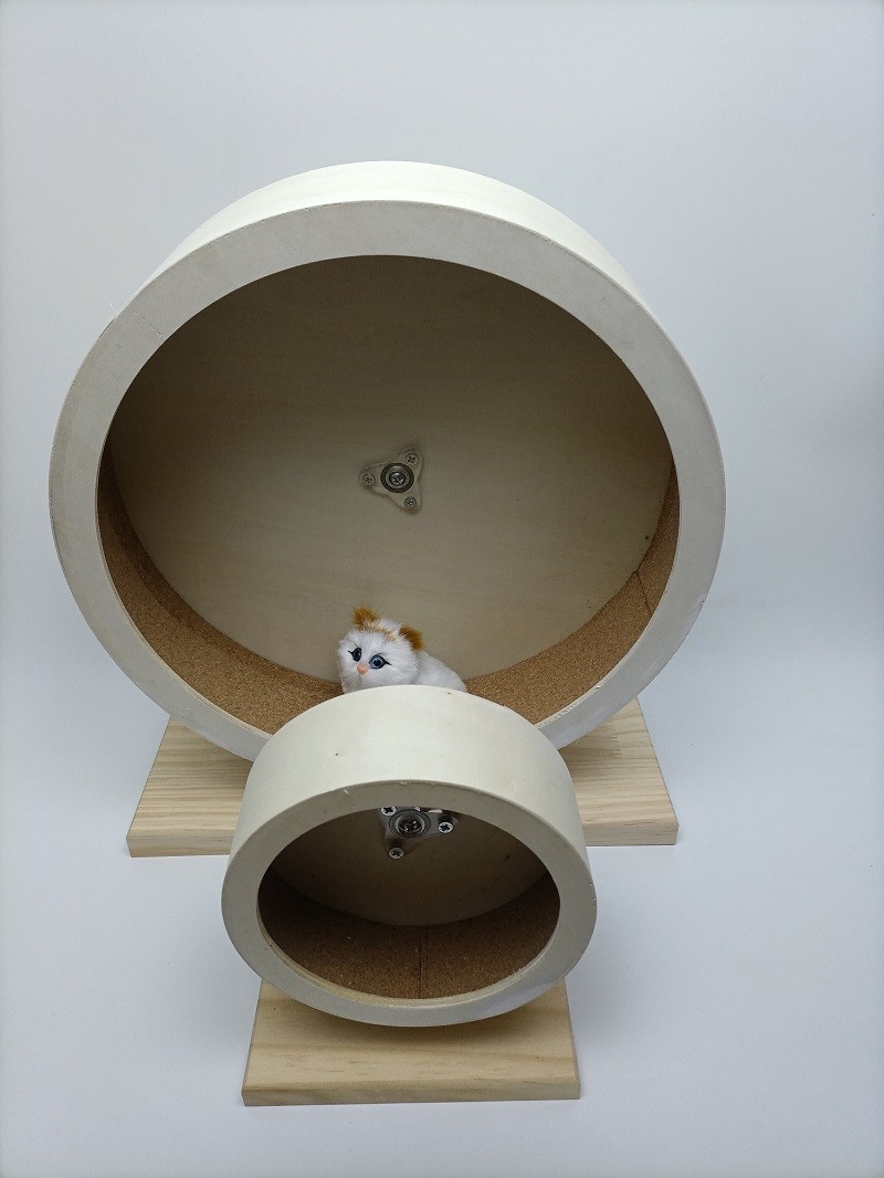 Small Pet Toys Hamster Wooden Silent Wheel, Small Animals Exercise Wheel Accessories, Quiet Spinner Hamster Running Wheel Toys - Image 2