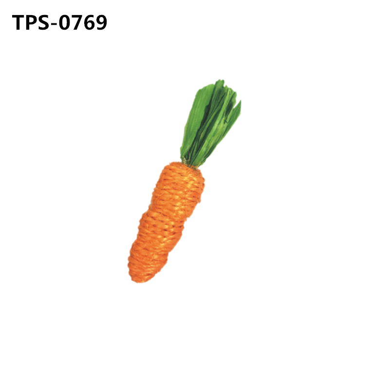 Hand Woven Carrots Rabbit Bunny Comforting Toy Rabbit Biting Radish Toy Pet Molar Toy Hamster Biting Plaything Chew Toy TPS-0769/1121/1211 - Image 1