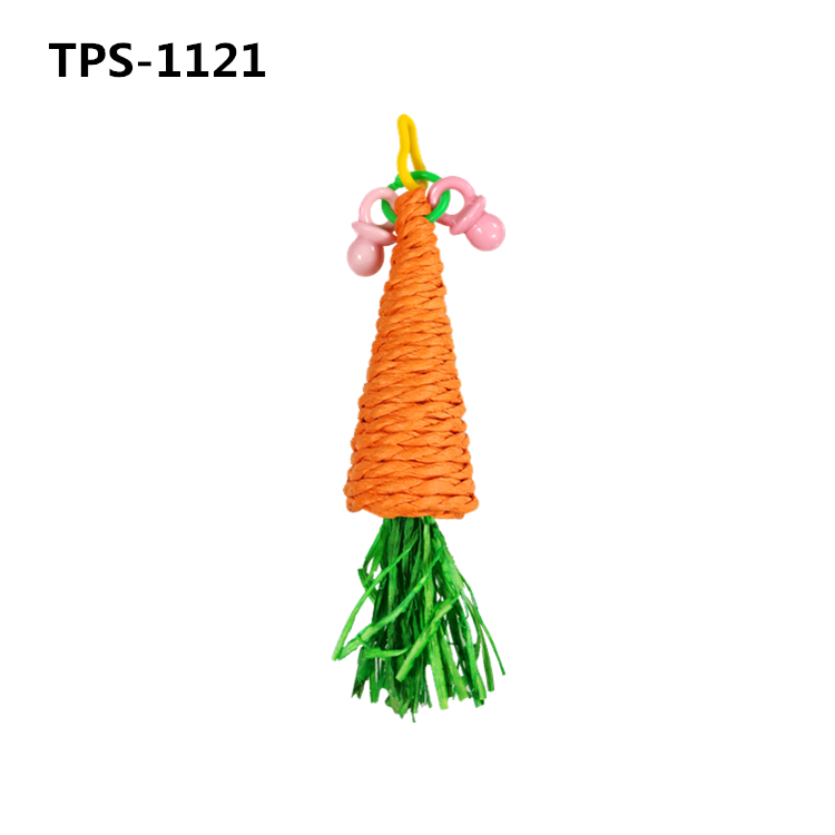 Hand Woven Carrots Rabbit Bunny Comforting Toy Rabbit Biting Radish Toy Pet Molar Toy Hamster Biting Plaything Chew Toy TPS-0769/1121/1211 - Image 2