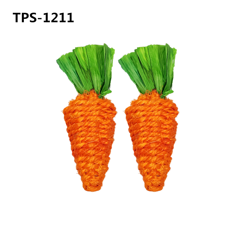 Hand Woven Carrots Rabbit Bunny Comforting Toy Rabbit Biting Radish Toy Pet Molar Toy Hamster Biting Plaything Chew Toy TPS-0769/1121/1211 - Image 3