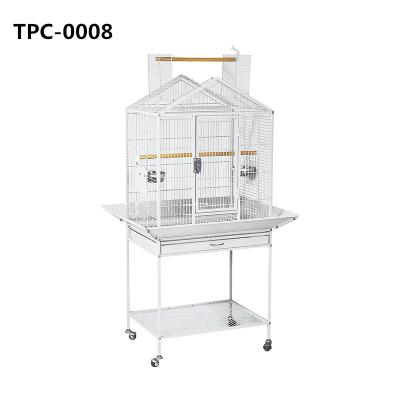 Pet Products Iron Parrot Cage with Rolling Stand for Birdie Parakeets Cockatiels Budgies Parrotlets