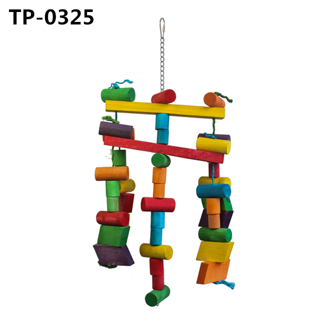 Large Parrot Educational Toys Wooden Cage Hanging Toy for Macaw African Greys Parakeets Medium Cockatoo Pirce - Image 1