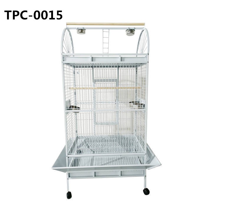 Large Rust Resistant Metal Parrot Cage for Birds with Rooftop Ladder and Playtop - Image 1