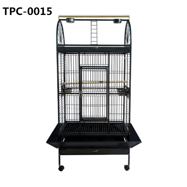 Large Rust Resistant Metal Parrot Cage for Birds with Rooftop Ladder and Playtop - Image 2