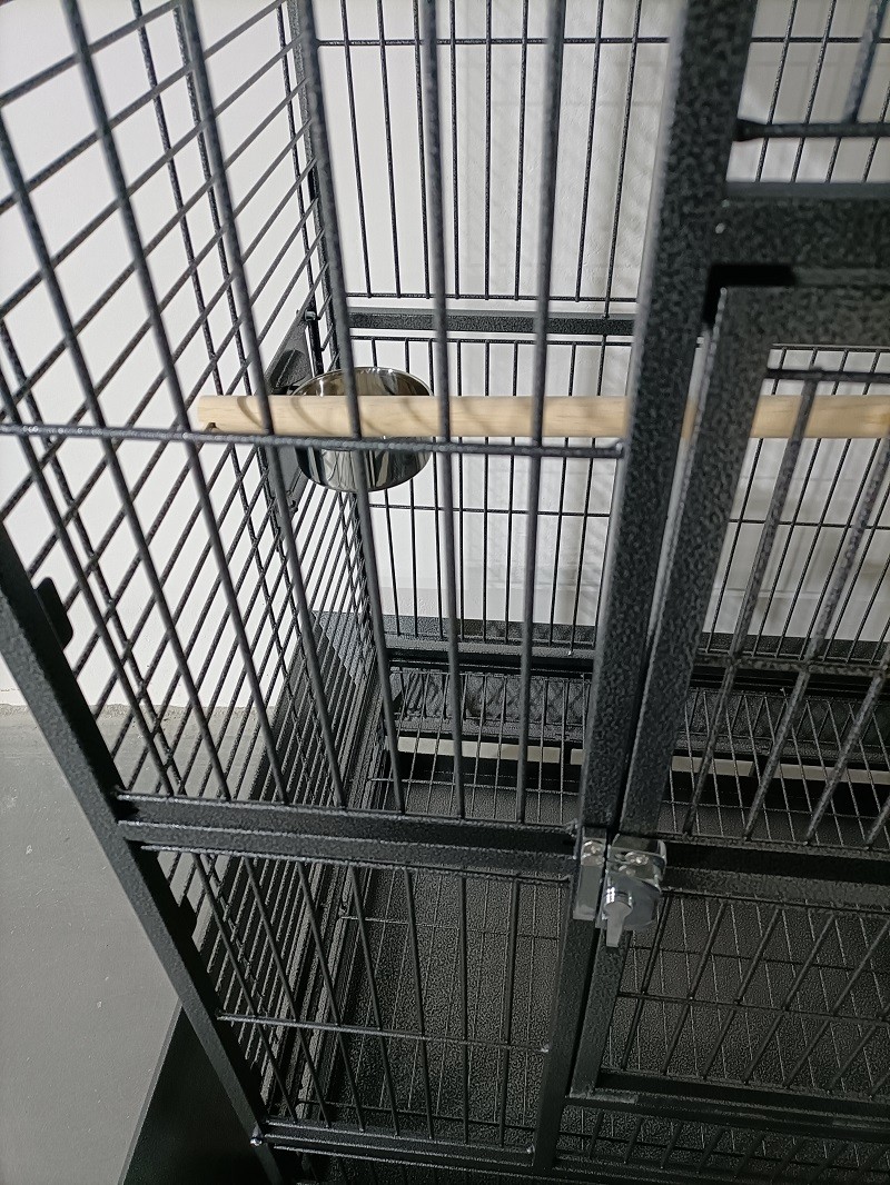 Large Rust Resistant Metal Parrot Cage for Birds with Rooftop Ladder and Playtop - Image 4
