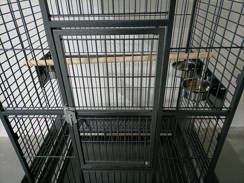 Large Rust Resistant Metal Parrot Cage for Birds with Rooftop Ladder and Playtop - Image 5