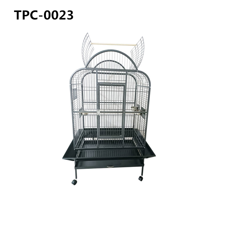 Top Open Large Wrought Iron Bird Flight Cage with Rolling Stand for African Grey Parrot Cockatiel Sun Parakeet Conure Lovebird Canary - Image 2