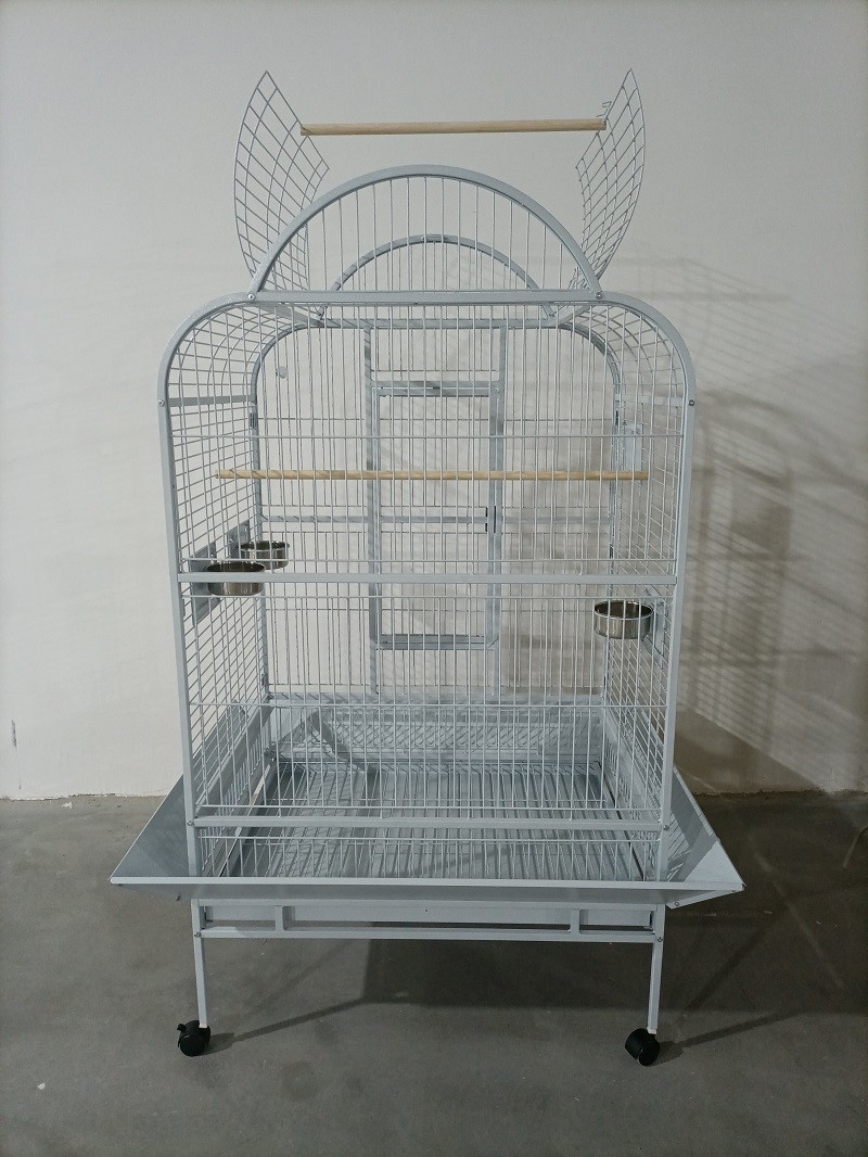Top Open Large Wrought Iron Bird Flight Cage with Rolling Stand for African Grey Parrot Cockatiel Sun Parakeet Conure Lovebird Canary - Image 3