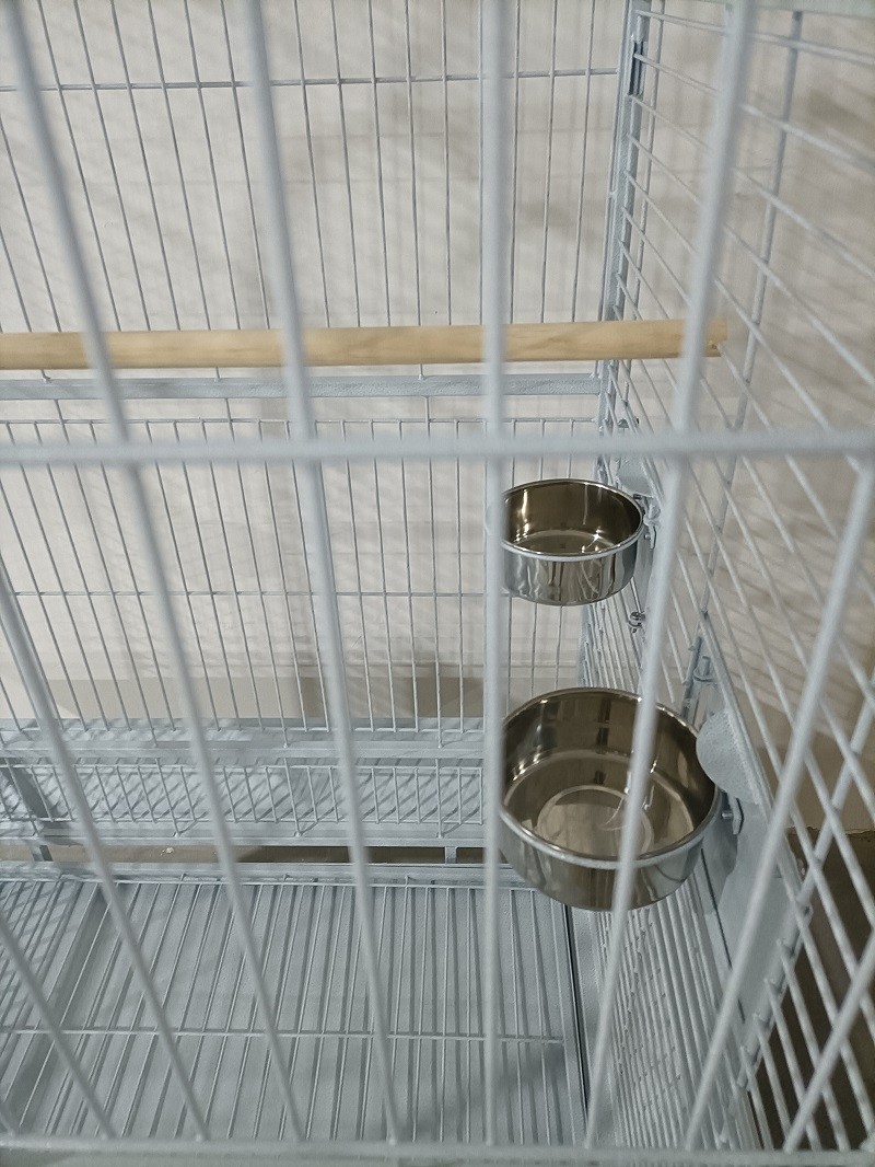 Top Open Large Wrought Iron Bird Flight Cage with Rolling Stand for African Grey Parrot Cockatiel Sun Parakeet Conure Lovebird Canary - Image 4
