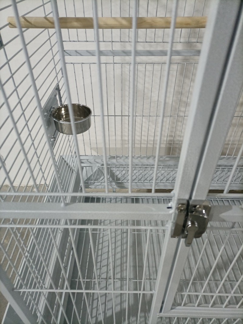 Top Open Large Wrought Iron Bird Flight Cage with Rolling Stand for African Grey Parrot Cockatiel Sun Parakeet Conure Lovebird Canary - Image 5