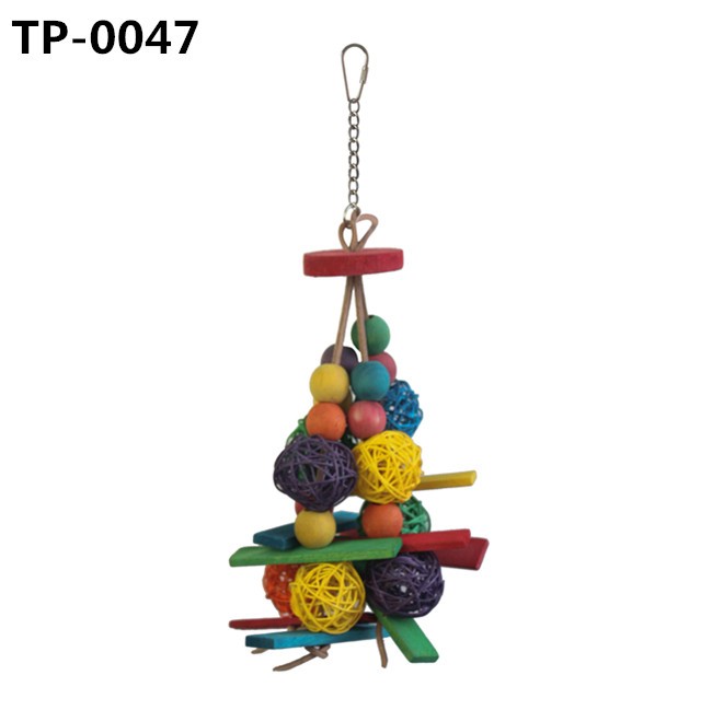 Leather Bird Chewing Foraging Toys for Conures African Grey Parrot Cages Hanging - Image 1