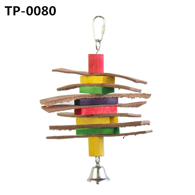 Leather Bird Chewing Foraging Toys for Conures African Grey Parrot Cages Hanging - Image 3