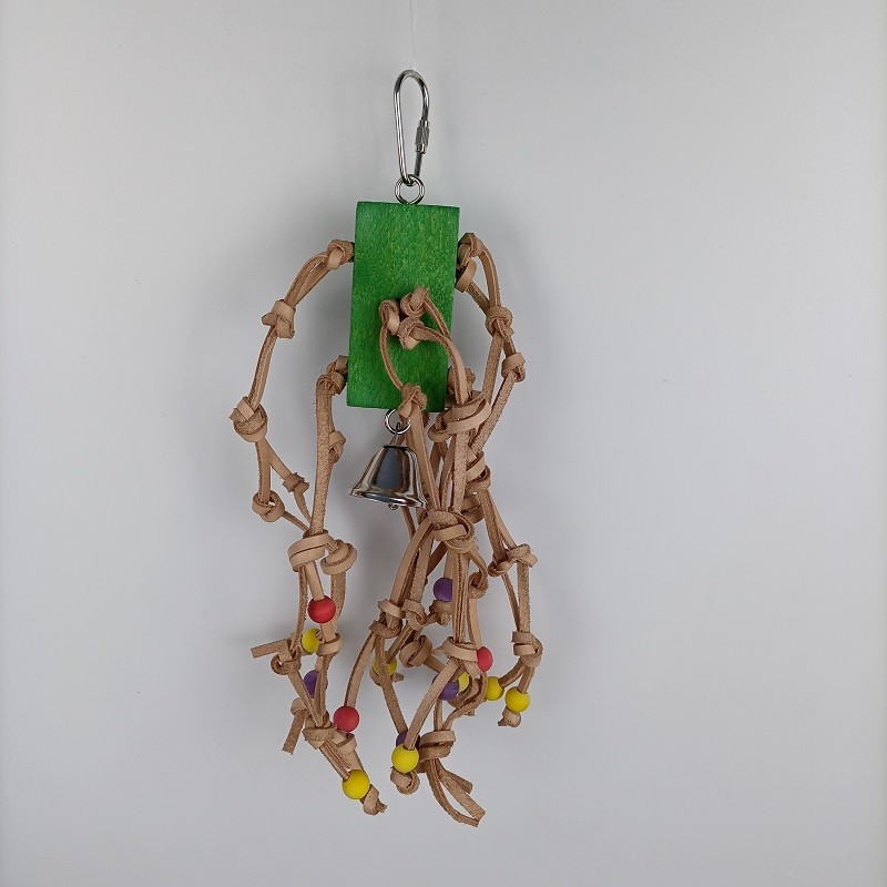 Leather Bird Toys for Parrots, Parakeets, Small and Medium Parrots TPN-0096 - Image 1