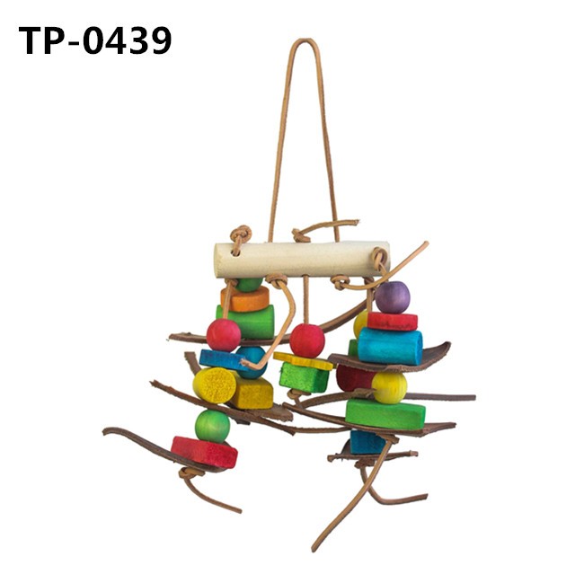 Leather Bird Toy Parrot Cage Toys for Budgie Cockatiel Conure Cage with Cowhide Rope for Bites - Image 4