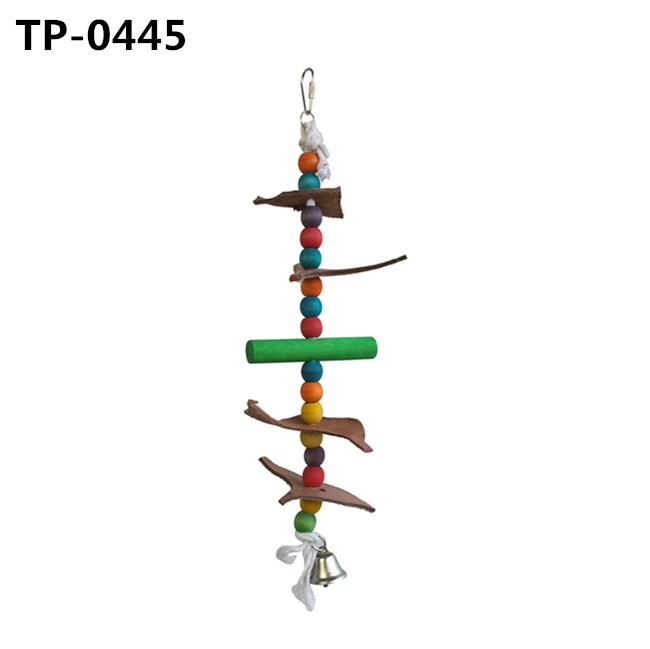 Leather Bird Toy Parrot Cage Toys for Budgie Cockatiel Conure Cage with Cowhide Rope for Bites - Image 5