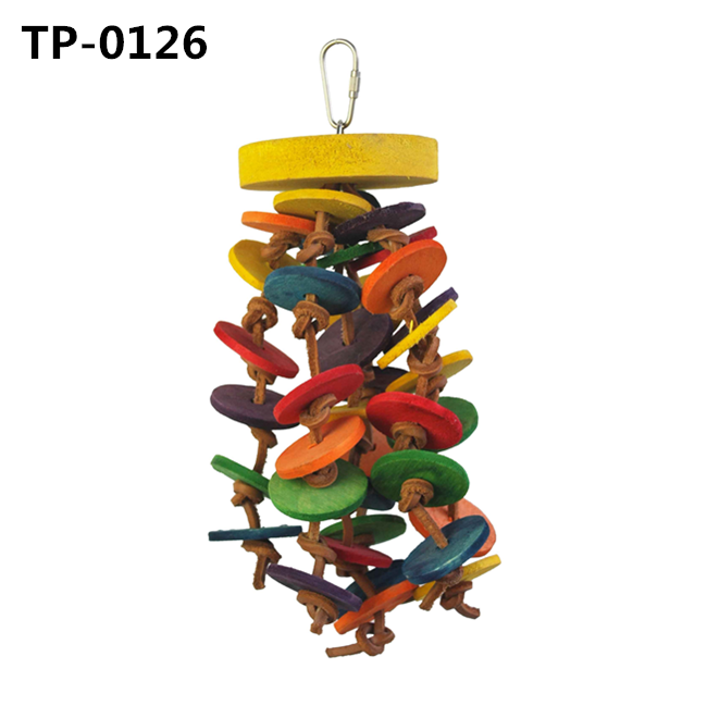Leather Chewable Bird Cage Toy or Medium Parrots, Conures, Quakers, Caiques Mini Cockatoos and African Grey - Image 1