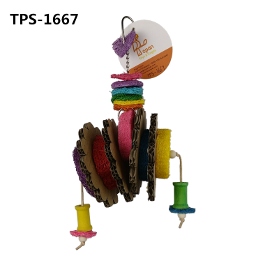 Loofah Bird Chews Toy with Carton Parts