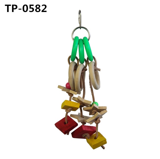 Natural Leather Bird Foraging Chewing Hanging Parrot Toy for Amazon African Grey Conure Caiques - Image 2