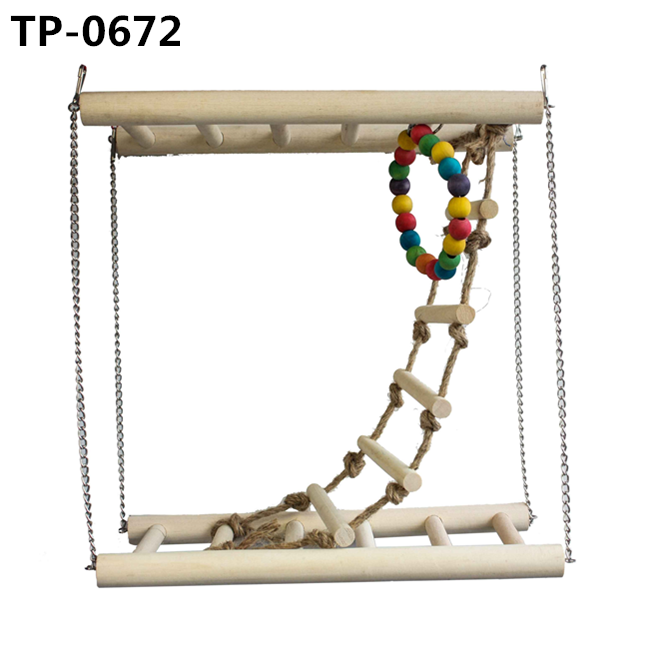 Natural Parrot Wooden Block Cage Tearing Hanging Toys with China Wholesale Price - Image 1