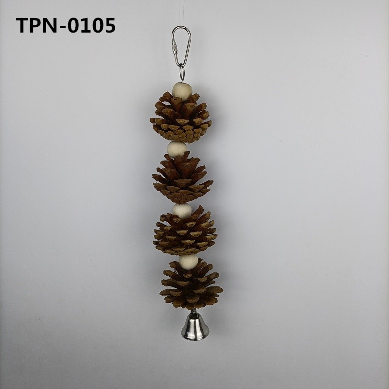 Natural Pine Cone Bird Hanging Toys for Parakeet,Lovebirds,Finch,Macaws,Cockatiel TPN-0105 - Image 1