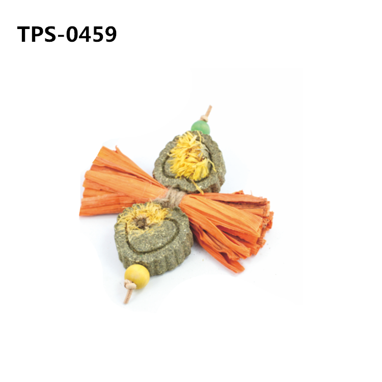 Natural Rabbits Treats Timothy Hay Balls Grass Cake with Corn Husk Decoration Chew Toy for Hamsters,Bunny, Chinchilla,Guinea Pigs TPS-0457/458/459 - Image 3