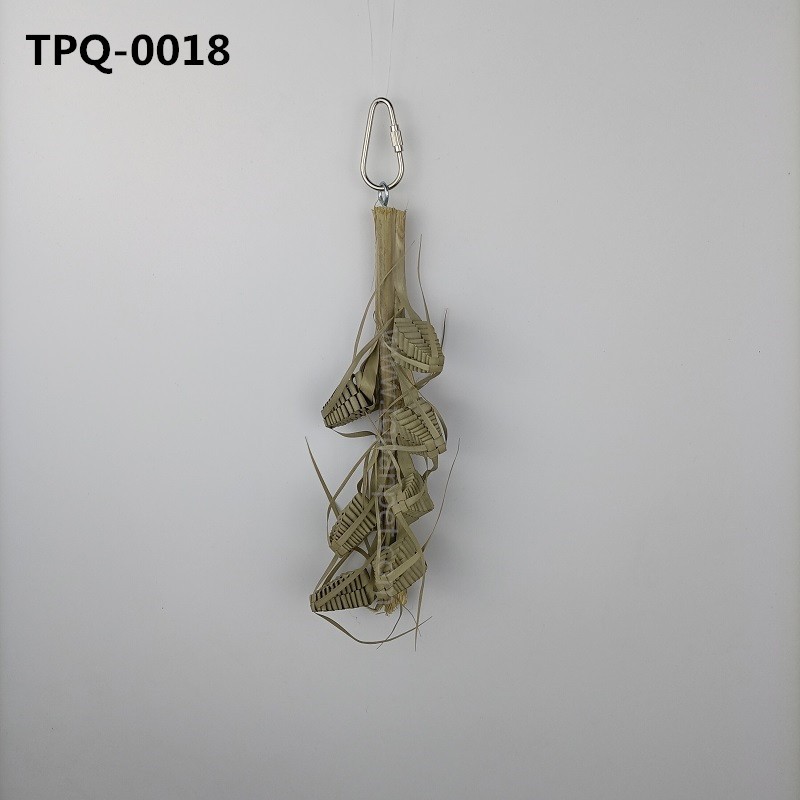 Natural Safe Plam Leave Bird Foraging Toys Cage Accessories for Lovebird, Budgie, Finches TPQ-0018 - Image 1