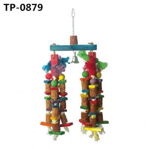 Natural Wood Corn Cob Parrot Chewing Toy for Macaws Cokatoos African Grey Bites Corn Husk Toys