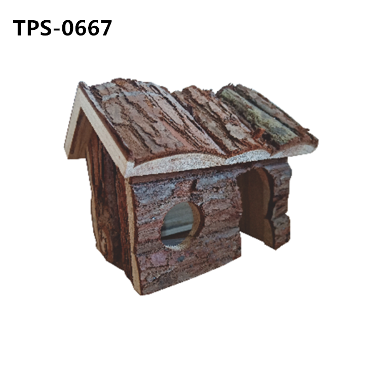 Natural Wooden Small Animal House Hamster Chewing Toy Safe Hideout Hut for Mice Gerbils TPS-0662/6/7/8671 - Image 3