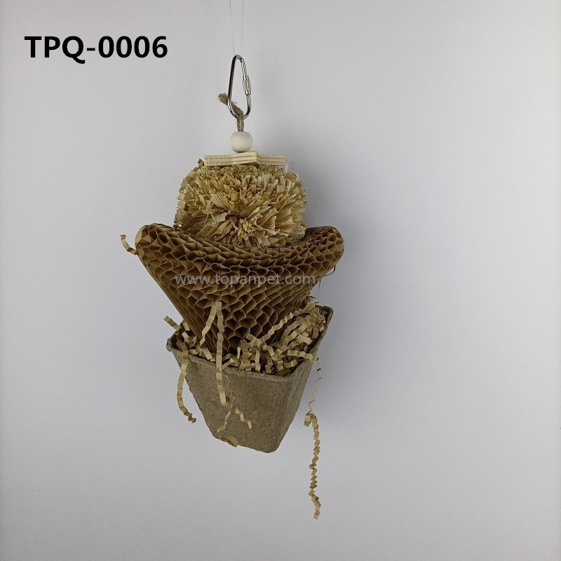Eco-friendly Waffle Crinkly Paper Cup Bird Foraging and Shredding Toys TPQ-0006 - Image 1