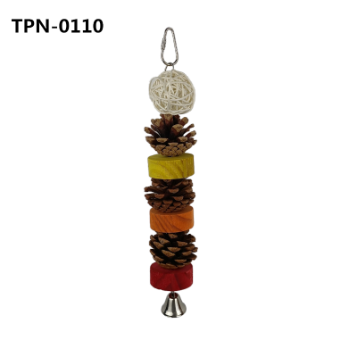  Parrot toys Pinecone and Wood Blocks Bird Bite Rattan Toy Parrot Cage Accessories Pine Cone  TPN-0110