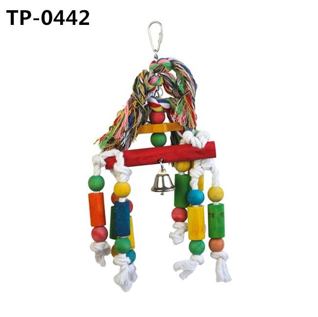 Parrot Chew Toys Wooden Blocks Cage Fun Toy for Macaw African Greys Cockatoo - Image 5