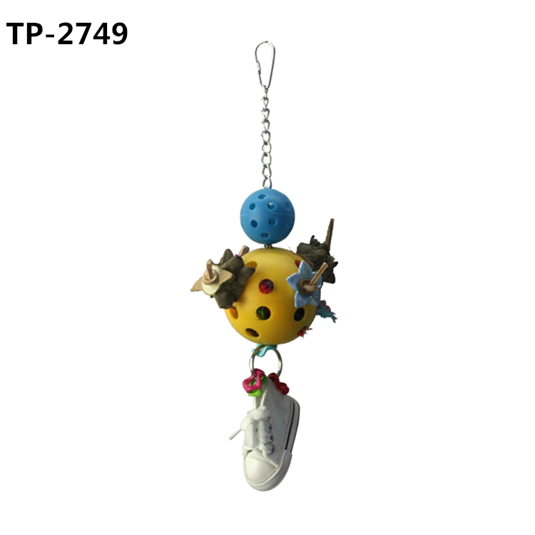 Large Parrot Foot Toy Wooden Blocks Tearing Toys with Mini Sneakers for African Grey Macaws Cockatoos - Image 6