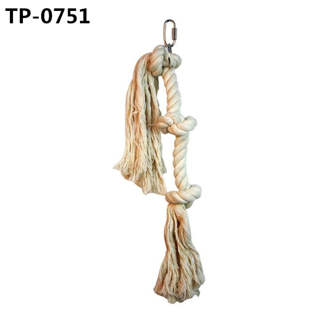 Natural Color Cotton Dog Cat Biting Knots Toy Bird Shredding Cage Accessories for Sale - Image 1