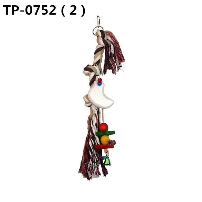 Natural Color Cotton Dog Cat Biting Knots Toy Bird Shredding Cage Accessories for Sale - Image 3
