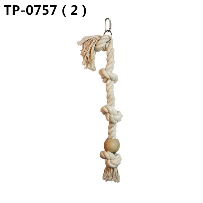 Natural Color Cotton Dog Cat Biting Knots Toy Bird Shredding Cage Accessories for Sale - Image 5