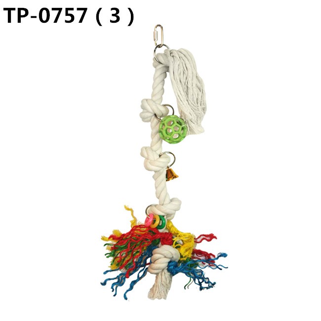 Natural Color Cotton Dog Cat Biting Knots Toy Bird Shredding Cage Accessories for Sale - Image 6