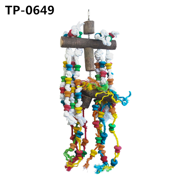 Pet Supplies Large Bird Preening Wood Blocks Cotton Knots Toy for Parrot Shredding with China Pirce - Image 5