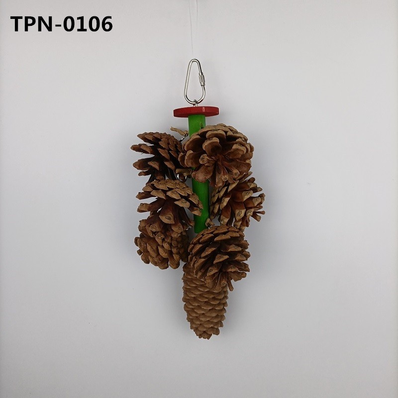 Pinecone Bird Cage Bites Toy for Small Parakeets Cockatiels Conures Finches Budgie Parrots Love Birds TPN-0106 - Image 1