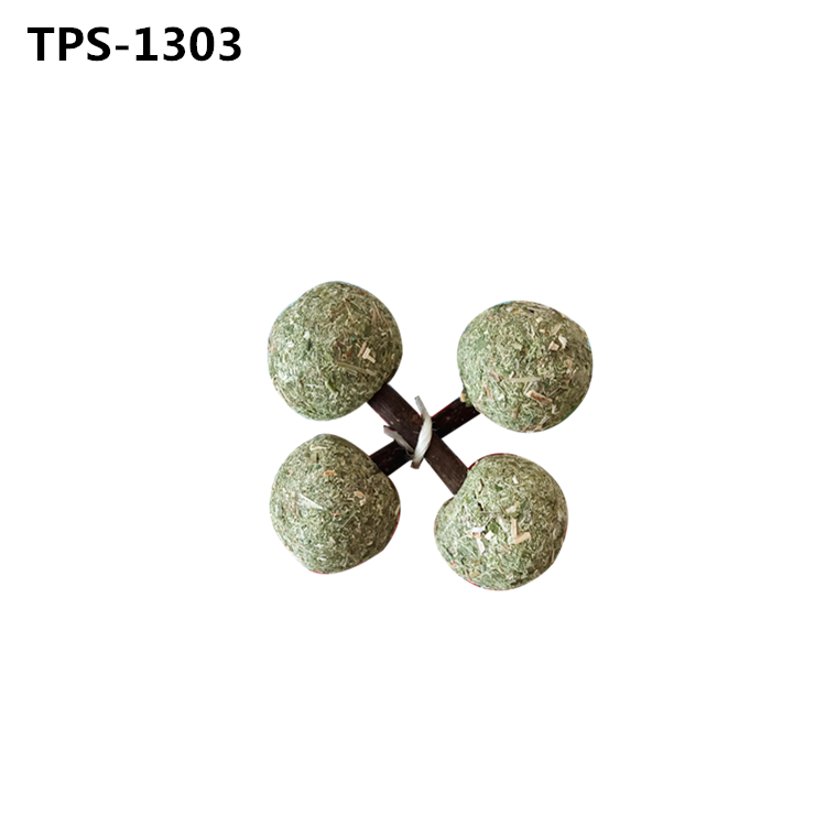 Natural Rabbits Treats Apple Branches Sticks with Timothy Hay Balls Grass Cake Chew Toys for Hamsters,Bunny, Chinchilla,Guinea Pigs Chewing and Playing TPS-1303/4/5
